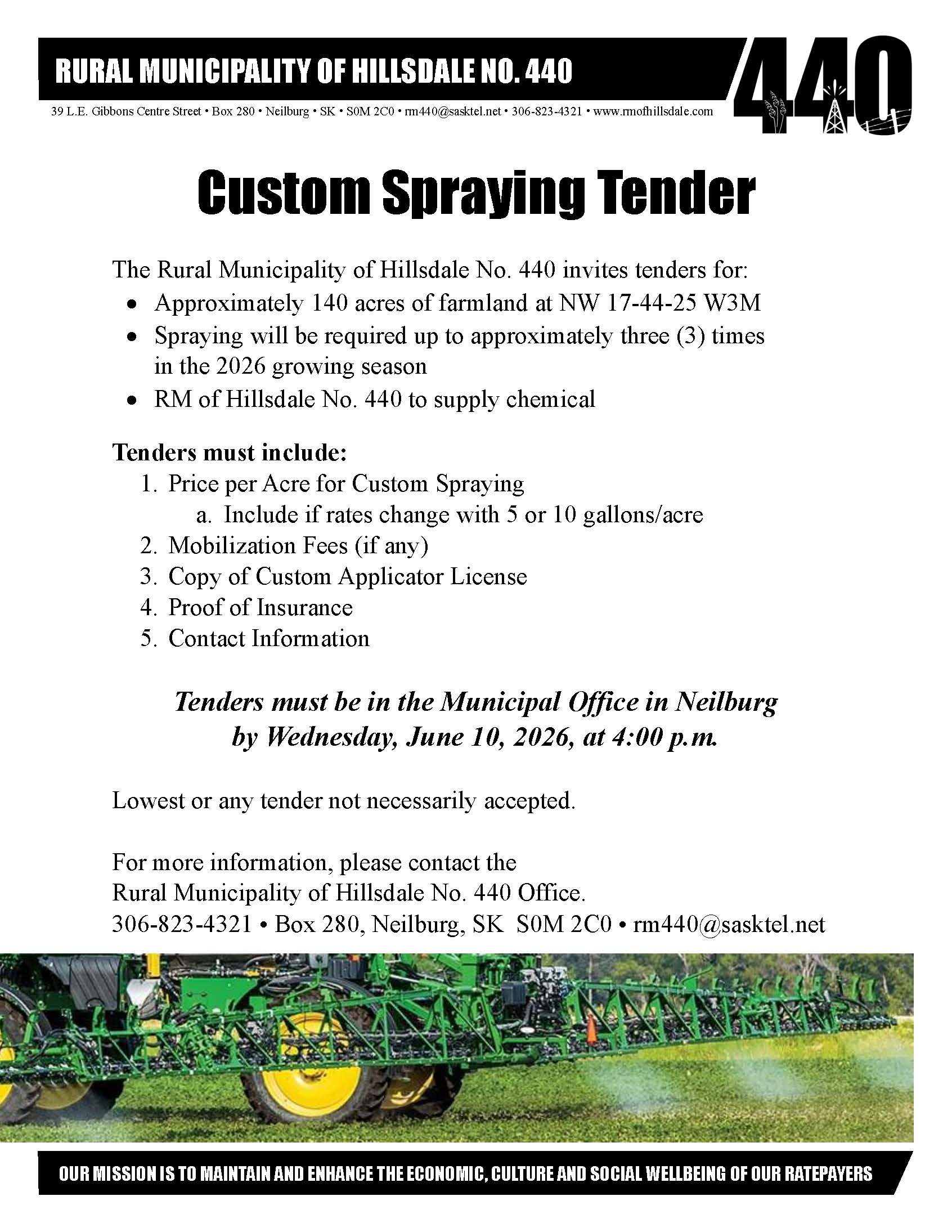 Custom Spray Tender