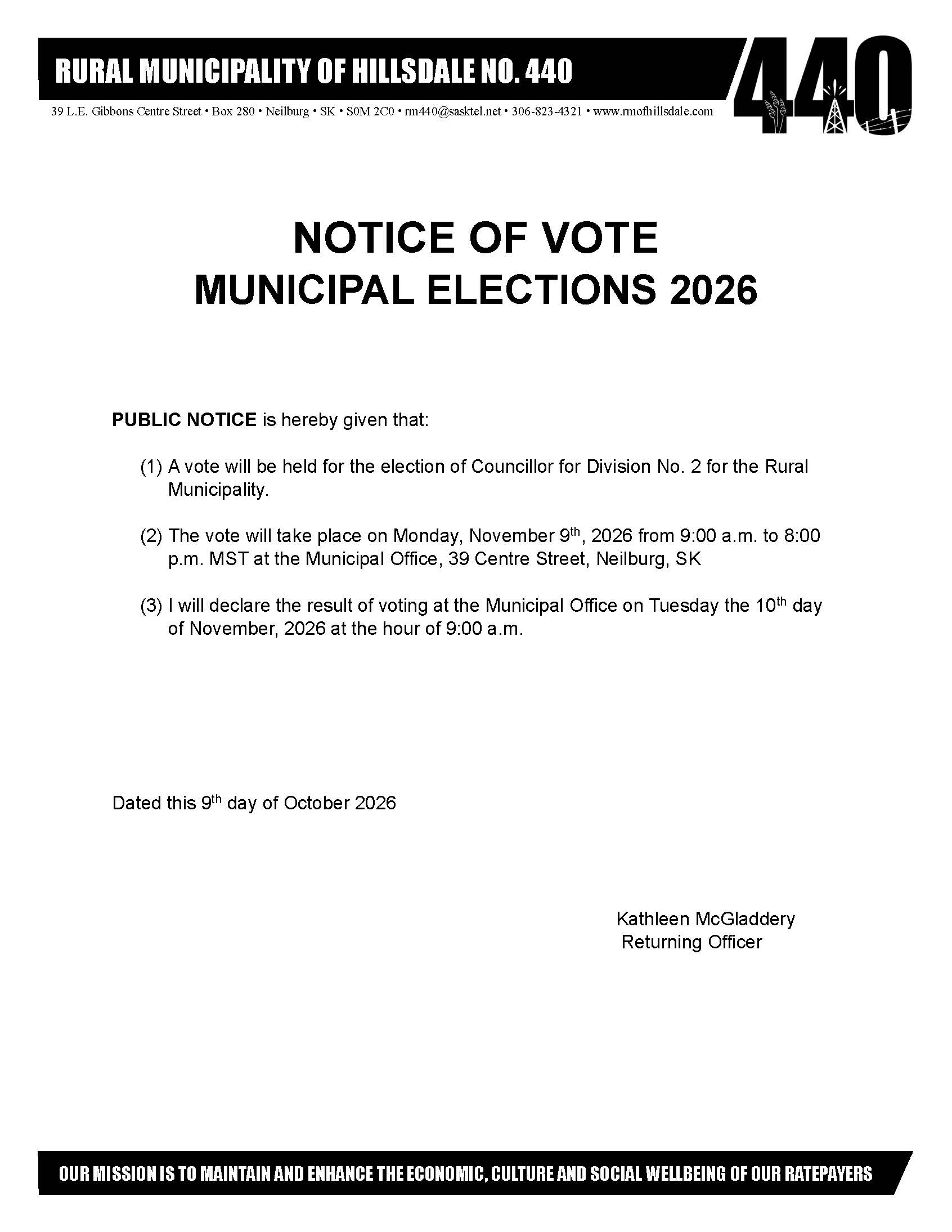 Notice of Poll